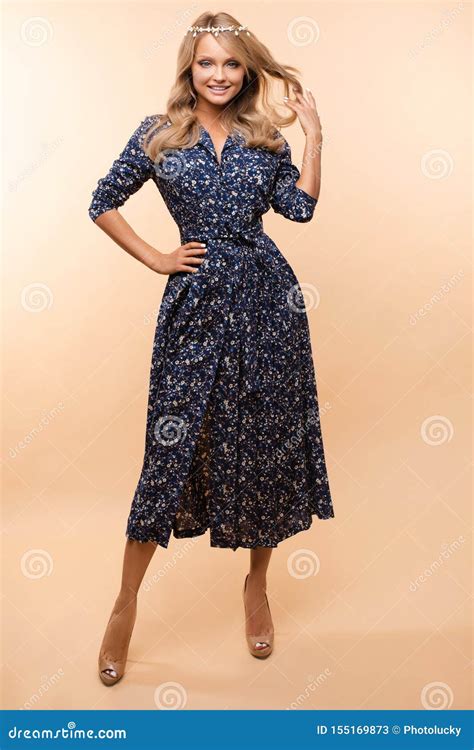 Blonde Magnifique Dans La Longue Belle Pose De Robe Image stock Image du idée stupéfier