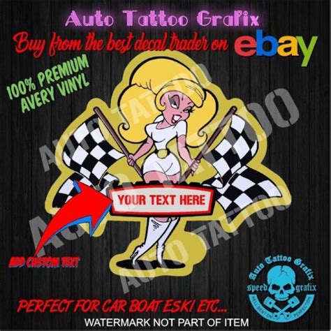 Pin Up Girl Racing Decal Sticker For Man Cave Hot Rod Retro Vintage Usa Stickers Ebay