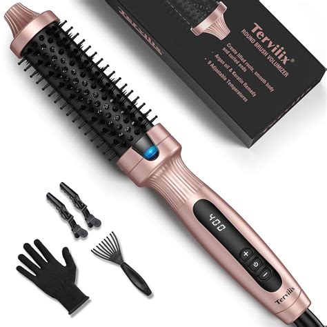 Terviiix Thermal Brush 1 25 Inch Makes Volume Curls Ceramic Tourmaline Ionic Hot Brush Heated