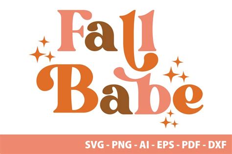 Fall Babe Sparkles Retro Svg Dxf Eps Png Cutting Files