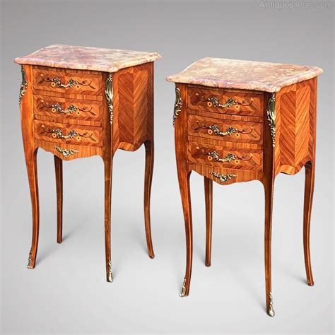 Pair Of French Bedside Tables With Marble Tops As710a940 T1041