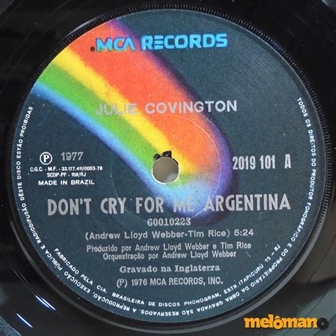 Vinil Julie Covington Don T Cry For Me Argentina Rainbow High 197