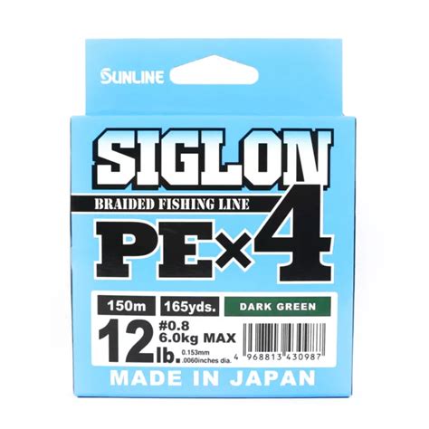 SUNLINE P.E LINE X4 Siglon 150M P.E 0.8 12LB Dark Green (0987) EUR 15 ...