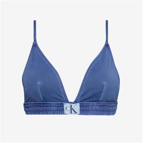 Calvin Klein Fixed Triangle Kadın Mavi Bikini Üstü KADIN Mayo Bikini SuperStep