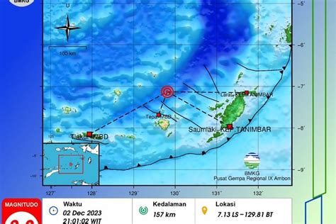 Gempa M 5 7 Di Laut Banda Terasa Hingga Maluku Barat Daya