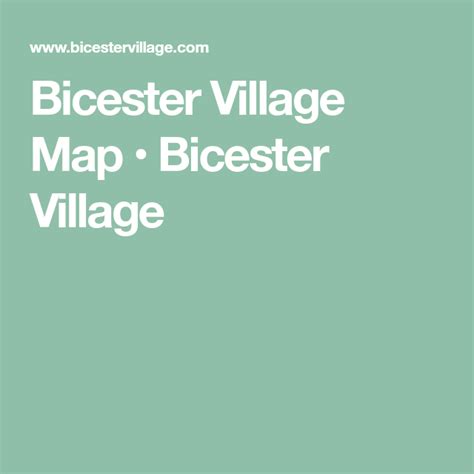 Bicester Village Map • Bicester Village | Village map, Map, Village