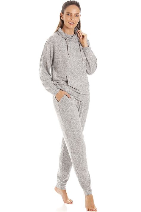 Camille Womens Comfy Fit Grey Marl Hacci Pyjama Set Camille From Camille Lingerie Uk