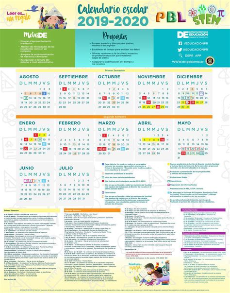 Calendario escolar – Departamento de Educación