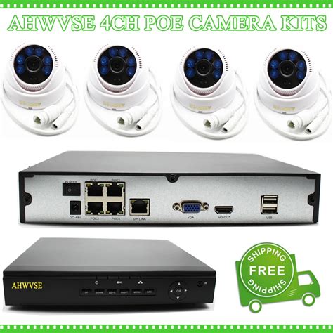 AHWVSE 4CH POE Camera System Indoor POE System Indoor POE Cam Kit with ...