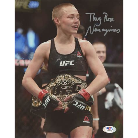 Thug Rose Namajunas Signed Ufc 8x10 Photo Psa Pristine Auction