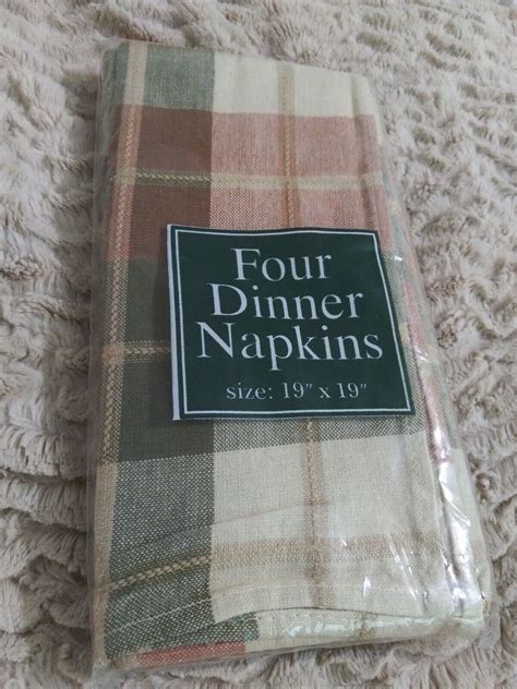 Bardwil Linens X Cloth Summit Sage Plaid Dinner Napkins Set Of