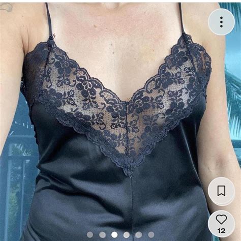 Vintage Black Lace Lingerie Teddy Romper M Model Depop