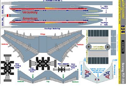 American Airlines Old Livery Boeing 757 Papercraft Kevins American