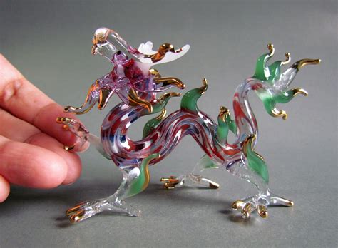 Chinese Dragon Hand Blown Glass Animal Figurine Dragon Statue Etsy