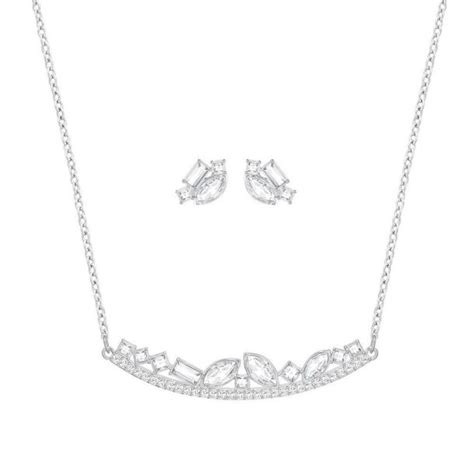 Swarovski Crystal White Henrietta Necklace And Earrings Set Reeds