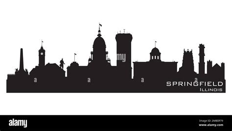 Springfield Illinois City Skyline Detailed Vector Silhouette Stock