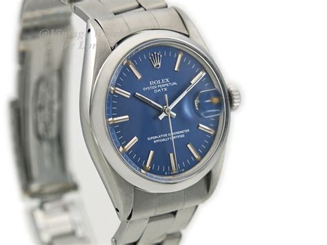 Rolex Oyster Perpetual Date Ref Blue Dial Vintage Watch Centre