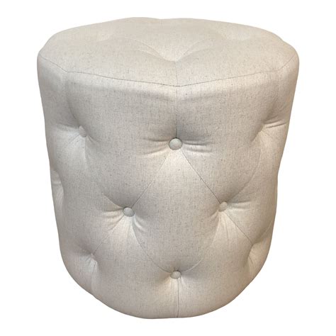 mitchell-gold-bob-williams-rocco-tufted-linen-ottoman-0639 - Design