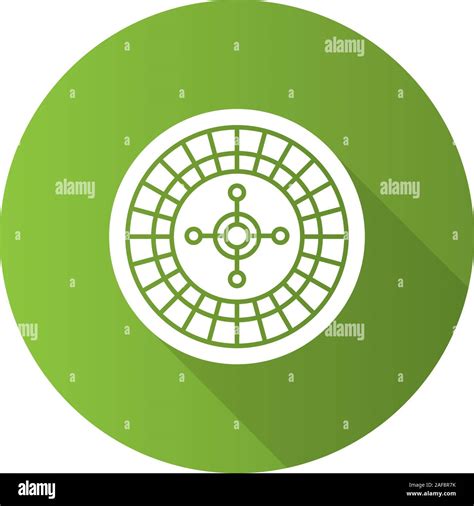 Ruleta diseño plana larga sombra glifo icono Silueta vectorial