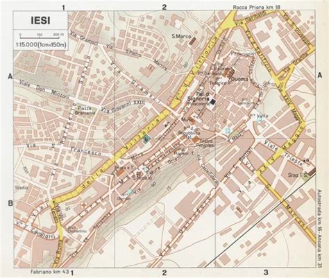 C3872 JESI PIANTA della città Mappa epoca Vintage map EUR 6 90