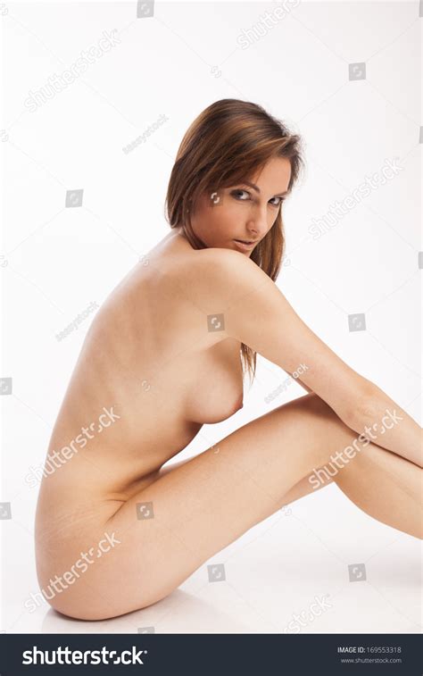 Beautiful Nude Brunette Woman On White Stock Photo 169553318 Shutterstock
