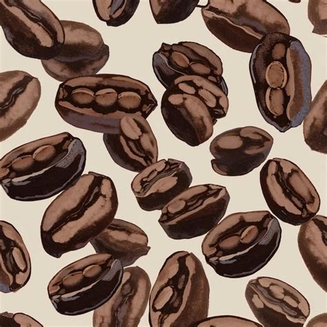 Premium AI Image | Coffee Bean Pattern Sketch Illustration Background