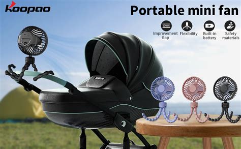 KOOPAO USB Kinderwagen Ventilator Tragbarer Mini Handventilator Mit 3