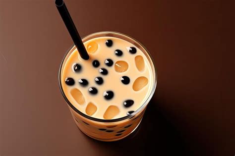 Premium Ai Image Top View Of A Trendy And Popular Milk Bubble Tea