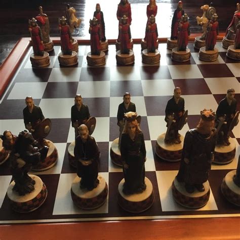 The Chessmen Chess Set Theme Middle Ages Including Chessboard Catawiki
