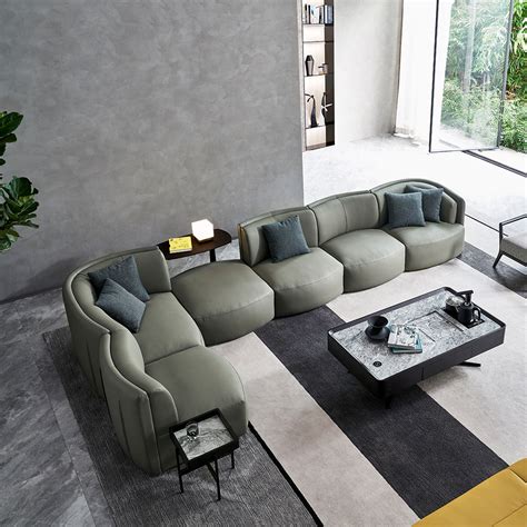 Combined Modern Leather Sofa for Home-Sofas-UNIQ Habitat Decoration ...