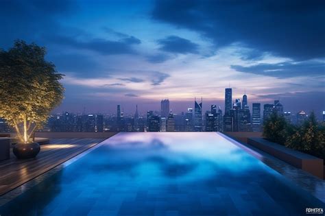 Premium Ai Image Modern Infinity Pools At Sunset Generated By Ai