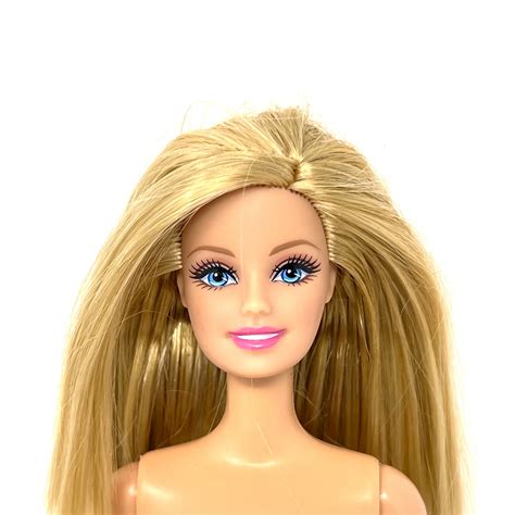 Nude Barbie Doll Blue Eyes Pink Lips Straight Hair Walmart