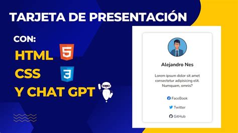 Tarjeta de Presentación con HTML CSS y Chat GPT 2023 YouTube