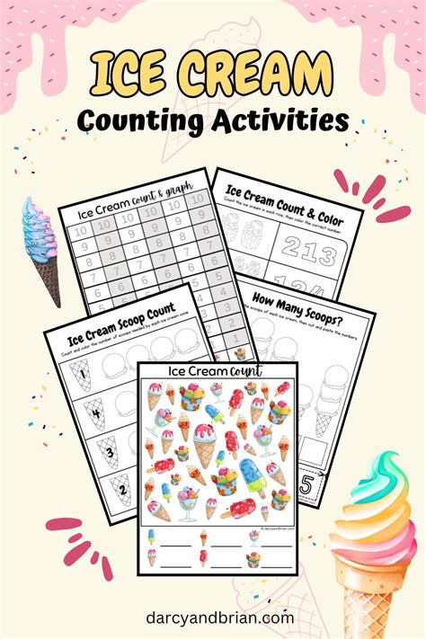 Ice Cream Counting Activity Pages Darcy And Brian Shop