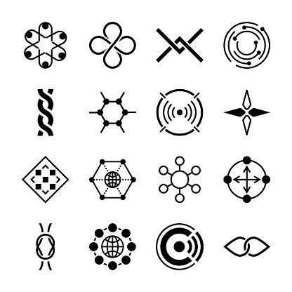 connection symbols icons pack stock illustration  image