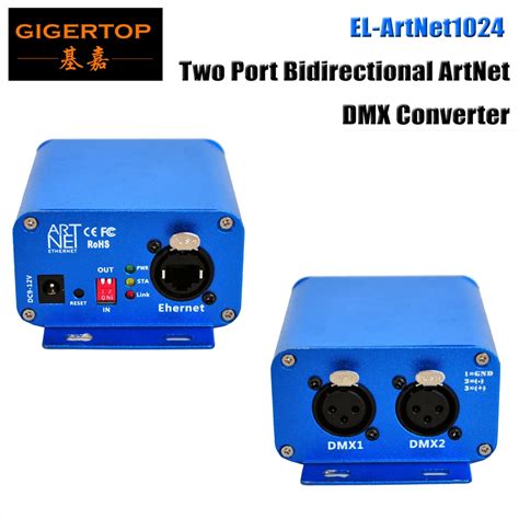 Tiptop El Artnet Two Port Bidirectional Artnet Dmx Converter