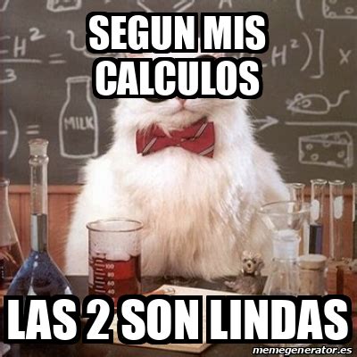 Meme Chemistry Cat Segun Mis Calculos Las Son Lindas