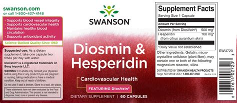 Diosvein Diosmin Hesperidin Swanson Health Products Europe