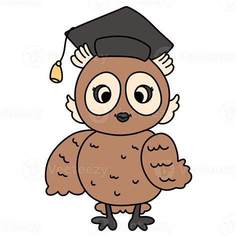 Cute Owl Wearing A Graduation Uniform Graduation Animal Concept