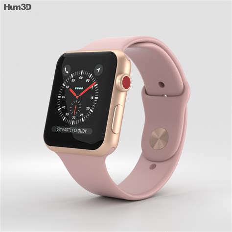 Apple Watch Series 3 42mm GPS + Cellular Gold Aluminum Case Pink Sand ...