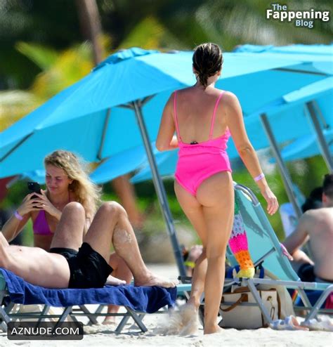 Lydia Bright Sexy Shows Off Her Beautiful Figure Wearing A Hot Pink Swimsuit At The Beach With
