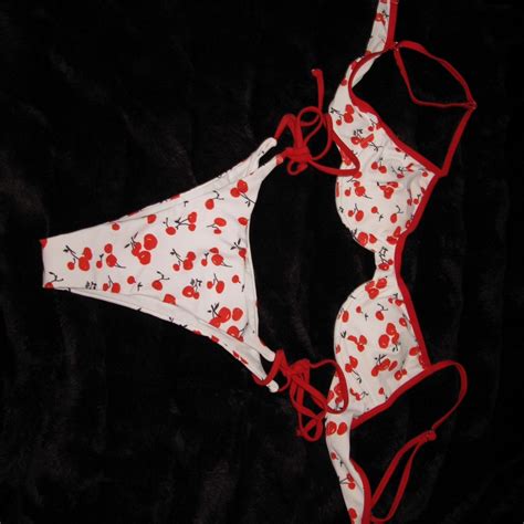 Brand New Cherry Bikini Set Never Worn Depop