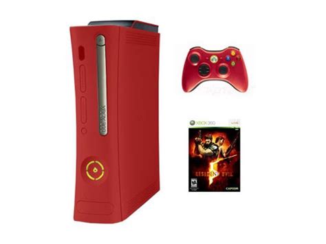Microsoft XBOX 360 Elite Limited Edition Red w/Resident Evil 5 Pack In ...