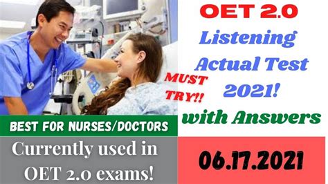 Oet Listening Test With Answers Oet Listening Sample For Nurses