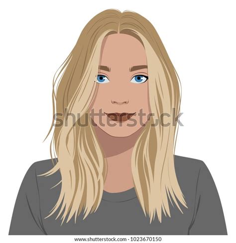 Portrait Blonde Girl Stock Vector Royalty Free 1023670150 Shutterstock