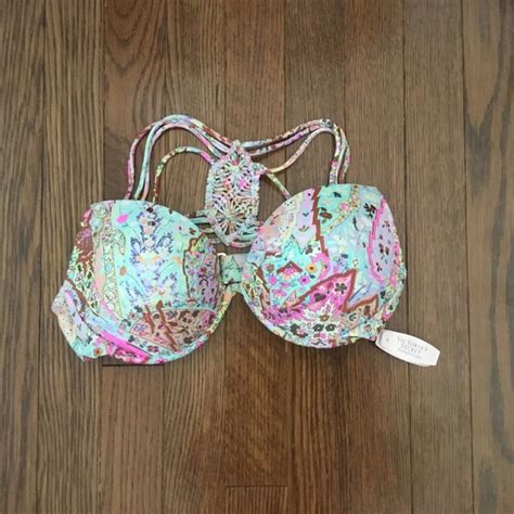 Victorias Secret Swim Nwt Victorias Secret Macrame Paisley The Fabulous Bikini Top 34d