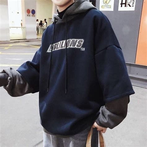 Super Hot Cec Fake Two Piece Sweater Harajuku Clothes Hooded Pullover Mens Pajamas Set