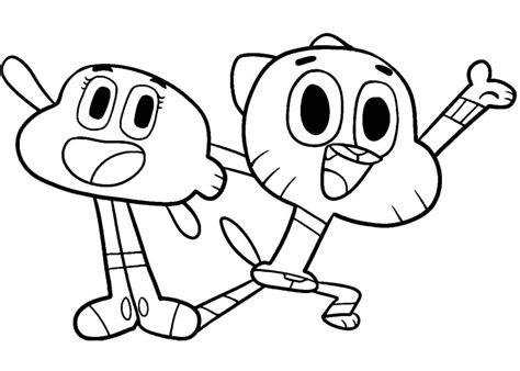 Gumball E Darwin Para Colorir - Desenhos do Gumball para Colorir