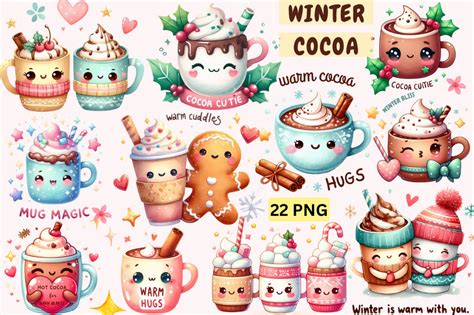 Cute Hot Cocoa Winter Sublimation Bundle Graphic By Lelix Art Creative Fabrica