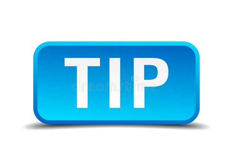 tip blue  realistic square button stock vector illustration
